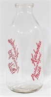 Rare Kahoka Pasturized Milk Bottle (Quart)