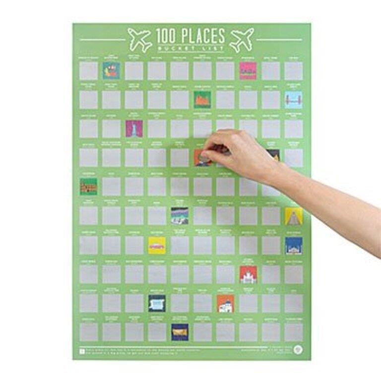 100 Places Scratch Off Travel Bucket List Poster