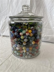 Vintage Glass Candy Jar w/ Marbles