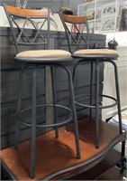 Set of Three upholstered Bar Stools, Swivel 29"