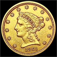 1861 $2.50 Gold Quarter Eagle CLOSELY