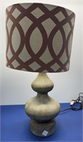 Faux Wood Table Lamp with Shade 24” h