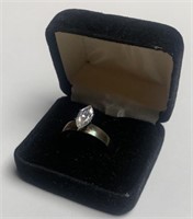 Sterling Silver White Stone Ring