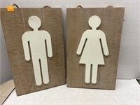 His & Hers Wooden Hanging Signs