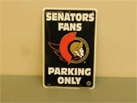 Senators fan metal sign 8X12