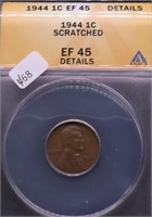 1944 ANAX XF DETAILS LINCOLN CENT