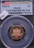 2013 S PCGS PF69DC RED SHIELD CENT