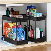 Cicilyna 2 Pack Under Sink Organizer, 2 Tier