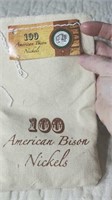 100 American Bison nickels