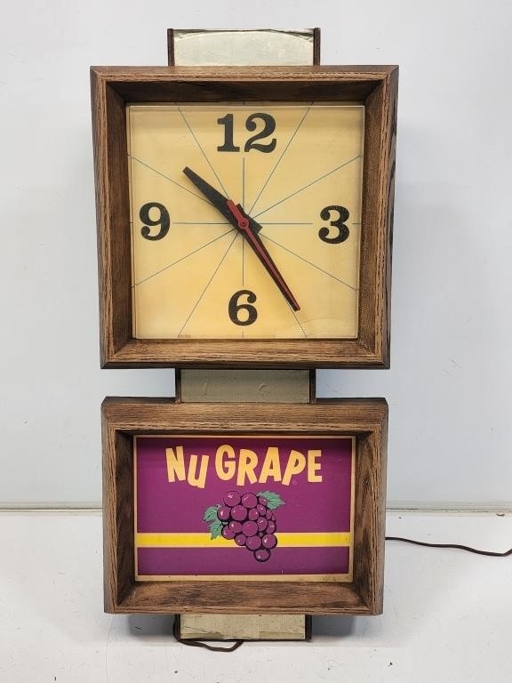 Nu-Grape Light-Up Advertising Clock