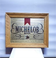 MICHELOB BEER FRAMED MIRROR, 11" X 14"