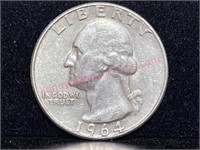 1964 Washington Silver Quarter (90% silver)