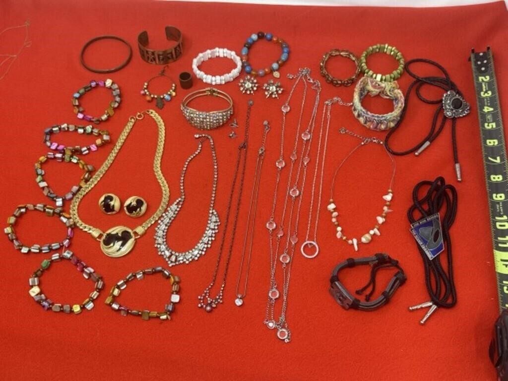Trifari Necklace & Earrings, Rhinestone Bracelet,