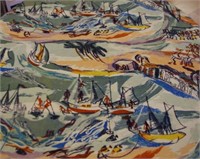 Donald Friend 1915-1989  "Pearl Divers" fabric