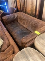 DISTRESSED LEATHER COUCH