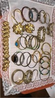 Group lot of costume bangle type bracelets and