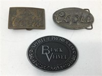 3 Beer/Alcohol Belt Buckles