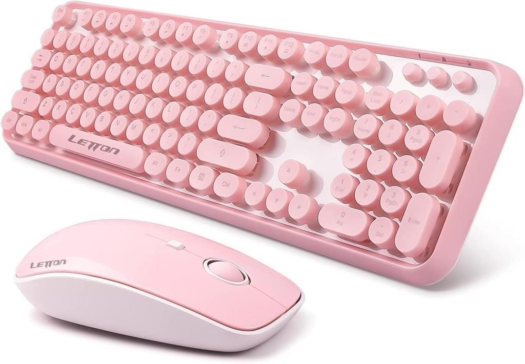 Pink Wireless Keyboard Mouse Combo, Wireless