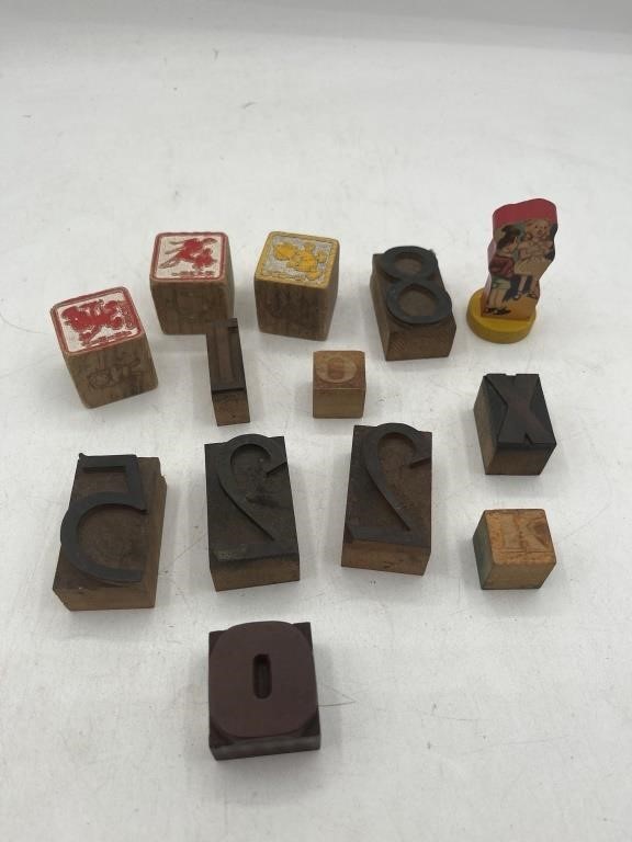 Vintage wooden block lot