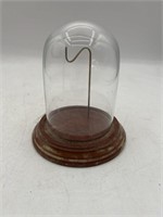 Vintage Wooden base glass dome pocket watch