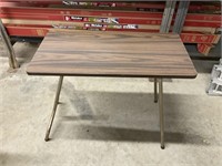 Vintage Folding Table with Metal Legs