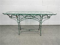 Wrought Iron Frame Glass Top Table