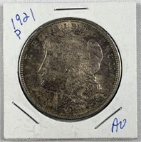 1921 Morgan Silver Dollar, US $1, AU Toned