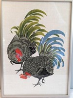 ROOSTERS FRAMED ART