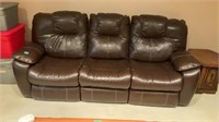 Leather electric-recliner couch