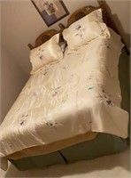 Queen comforter, sheets/shams, bedskirt, pillows