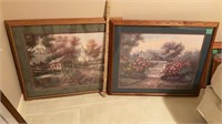 Two large wood frame paintings