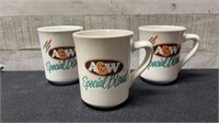 3 Vintage 1980's A&W Coffee Mugs