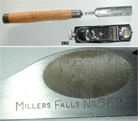 Millers Falls #56B block plane & WARD 7/8" gouge