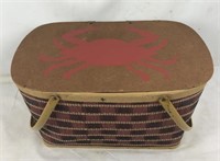 Basket with Hand Painted Crab Design