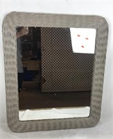 Mirror with Wicker Frame
