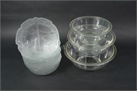 Pyrex Stacking Glass Bowls & Leaf Salad Bowls