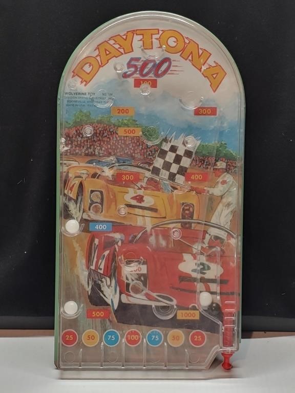 Vintage Daytona 500 handheld pinball game.