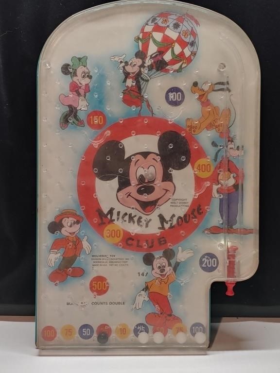 Vintage Mickey Mouse Club handheld pinball game.