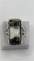 White Buffalo Turquoise Sterling Ring