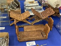 ANGO-INDIAN CARVED ROSEWOOD QURAN STANDS