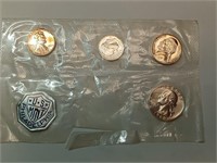 OF) 1960 Silver proof set, no half dollar