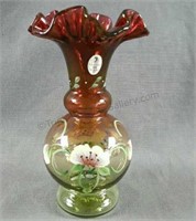 Fenton Handpainted Vase L/E Family & Artist Signed