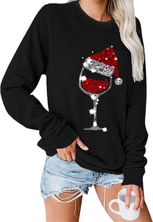 (U) Fuyxxmer Womens Christmas Sweatshirt Red Wine
