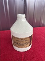 Mercury, stoneware jug paper label