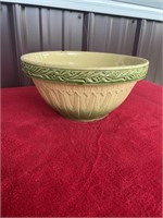 Fancy green and yellow bowl small chip