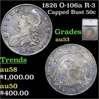 1826 Capped Bust Half Dollar O-106a R-3 50c Graded