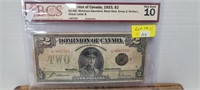 1-1923 2.00 BILL ICCS VG10 DOMINION OF CANADA