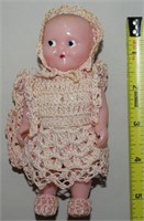 Vtg Renwal Plastic No9 Baby Toddler Diaper Doll 5"