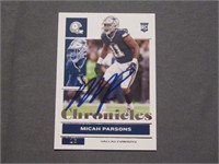 MICAH PARSONS SIGNED ROOKIE CARD WITH COA