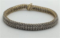 14k Gold And Diamond Tennis Bracelet